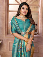 Vedant Vastram Tissue Silk Paithani Silk Saree - Yellow | Grocsy
