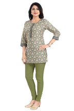 Snehal Creations Pretty Pastle Variyali Green Rayon Short Kurti Tunic Top | Grocsy