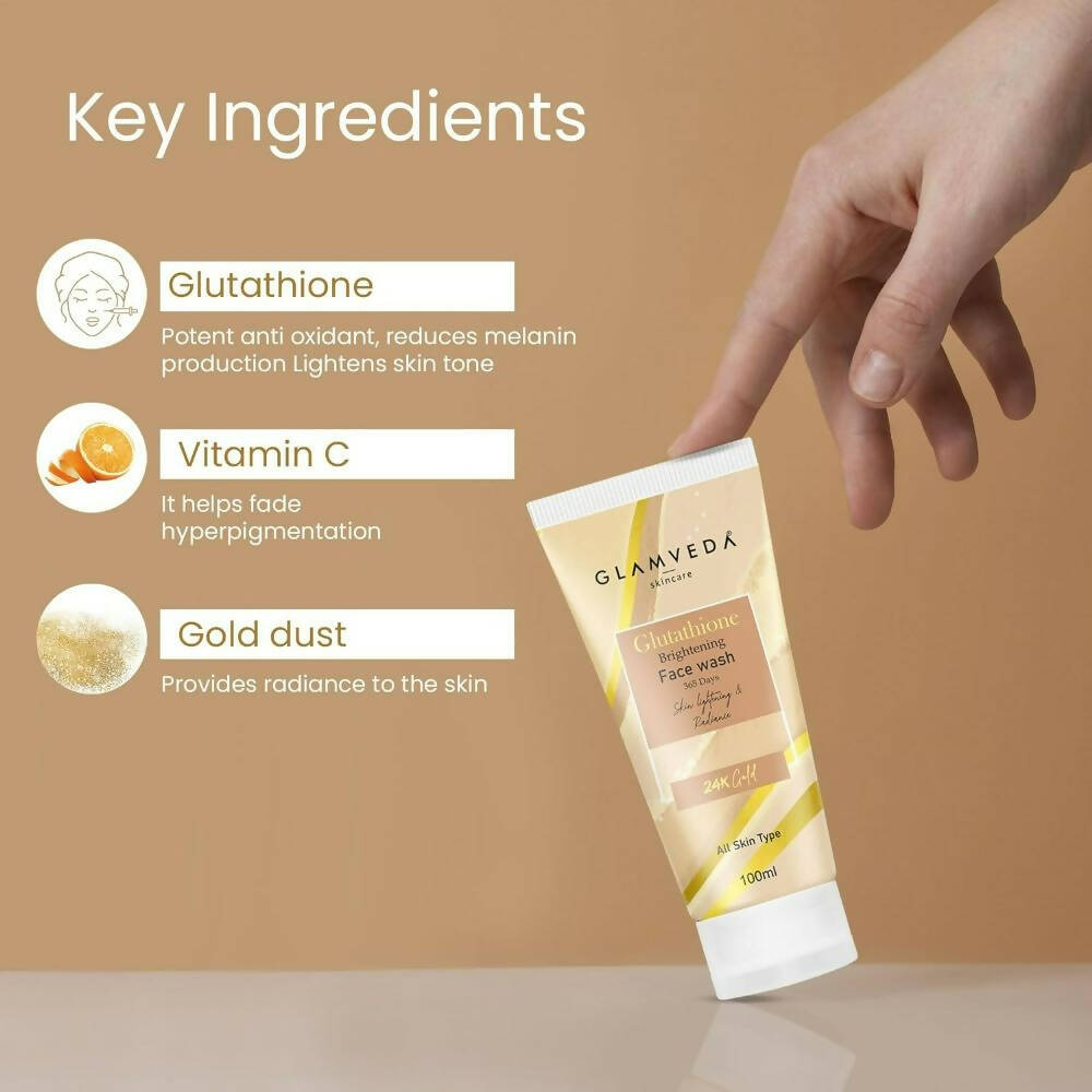 Glamveda Glutathione 24 K Gold Face Wash | Grocsy