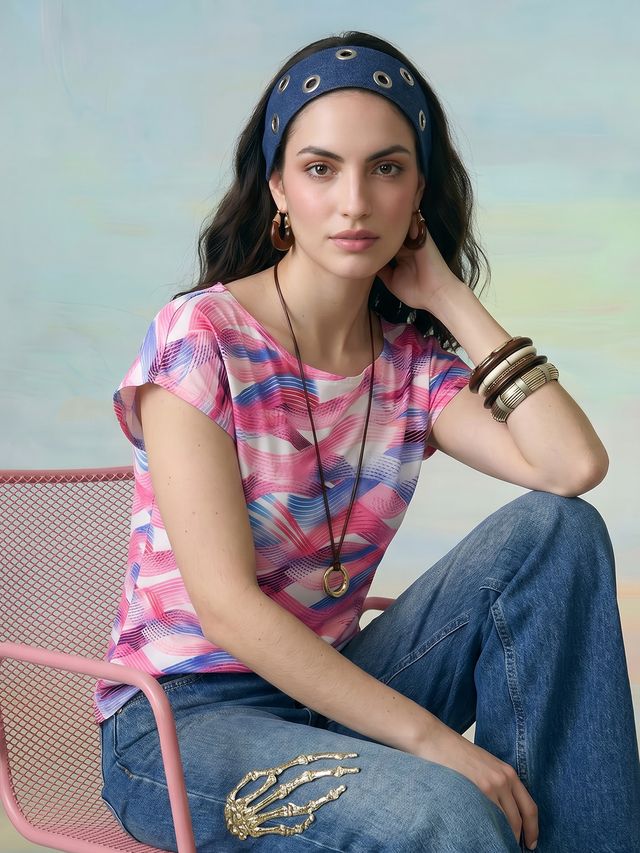 Janasya Multi Straight Crepe Top | Grocsy