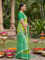Shree Shyam Fashion Light Green Soft Silk Saree | Grocsy