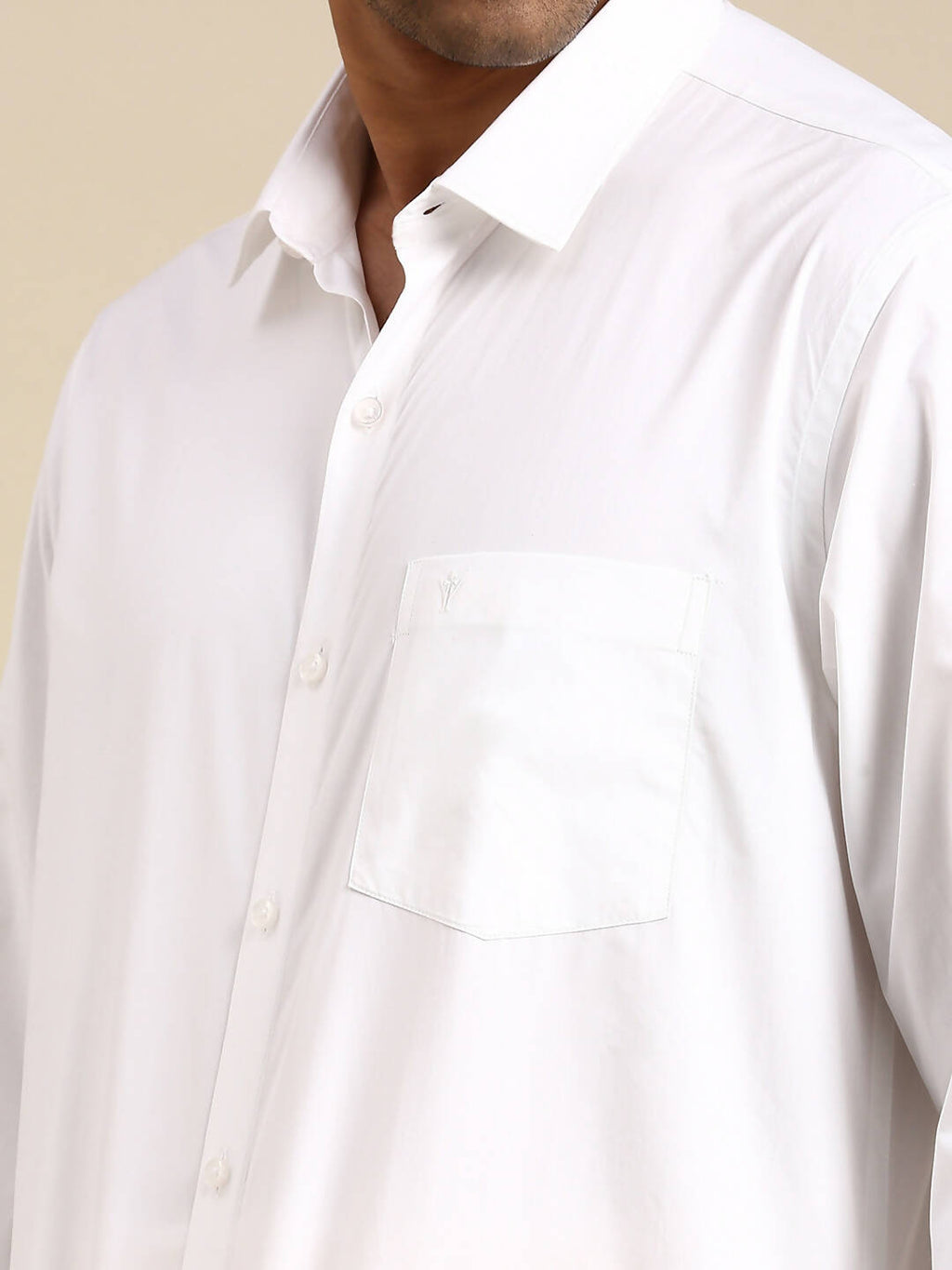 Ramraj Cotton Mens Full Sleeve White Shirt Plus Size - Pure Cotton | Grocsy