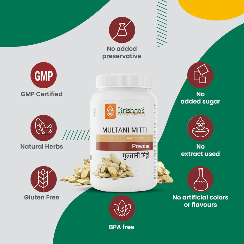 Krishna'S Herbal & Ayurveda Multani Mitti Powder | Grocsy