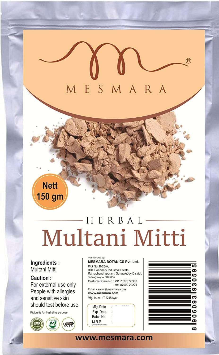 Mesmara Multani Mitti Clay (Fuller Earth) 150gm | Grocsy