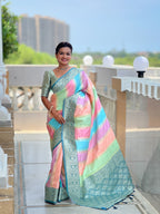 Vedant Vastram Soft Litchi Silk Fancy Jacquard Bollywood Saree - Morpich | Grocsy