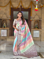 Vedant Vastram Soft Litchi Silk Fancy Jacquard Bollywood Saree - Wine | Grocsy