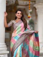 Vedant Vastram Soft Litchi Silk Fancy Jacquard Bollywood Saree - Wine | Grocsy