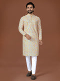 Anaita Multi Lucknowi Silk Straight Kurta | Grocsy