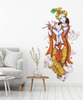 Multicolor - Lord Krishna with Flute Wall Sticker | Grocsy