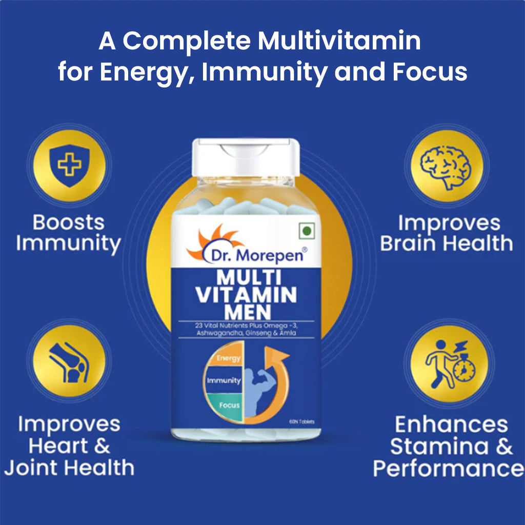 Dr Morpen Iron & Zinc + Multivitamin Men Tablets Combo | Grocsy