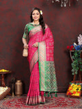 Vedant Vastram Pink Color Kanjeevaram Patola Silk Saree - Pink | Grocsy