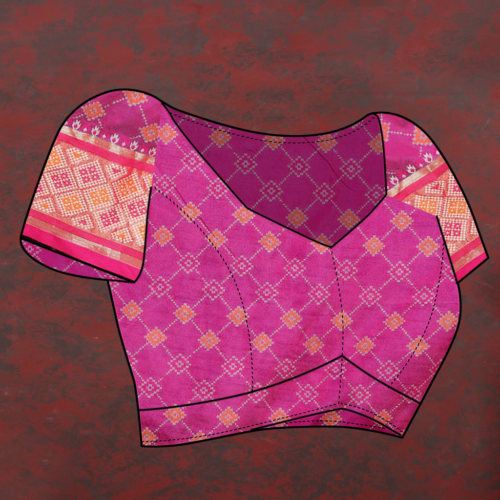 Vedant Vastram Rama Color Kanjeevaram Patola Silk Saree - Rama | Grocsy