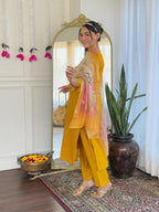The52 Women's Viscose Embroidery work Straight Kurta with Pant and Dupatta Set | Grocsy
