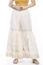 Mominos Fashion Cotton Off White Beautiful Gotta Work Sharara | Grocsy