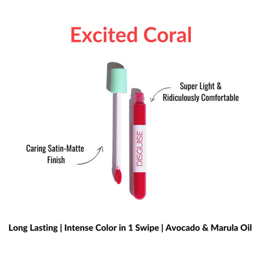 Disguise Feather-Light Matte Liquid Lip Cream - Excited Coral 34 | Grocsy