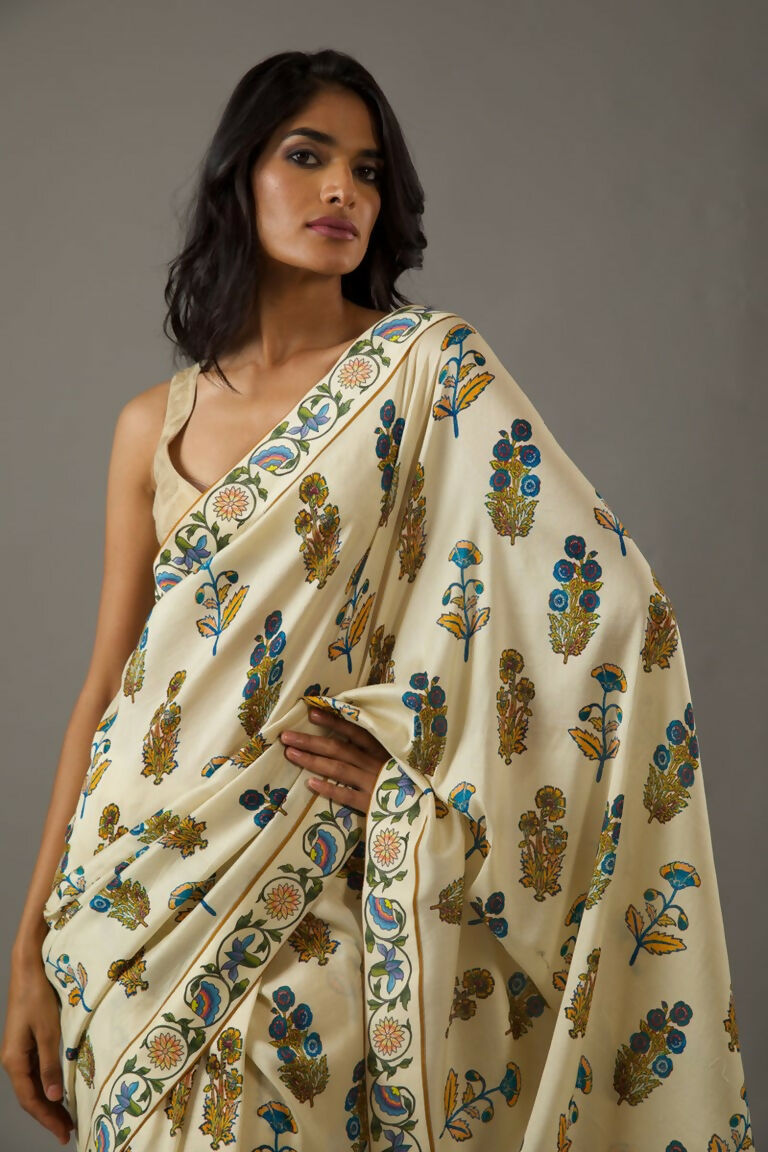 Partywear Designer Pastle Bright Moss Fancy Saree - Durga | Grocsy