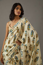 Partywear Designer Pastle Bright Moss Fancy Saree - Durga | Grocsy