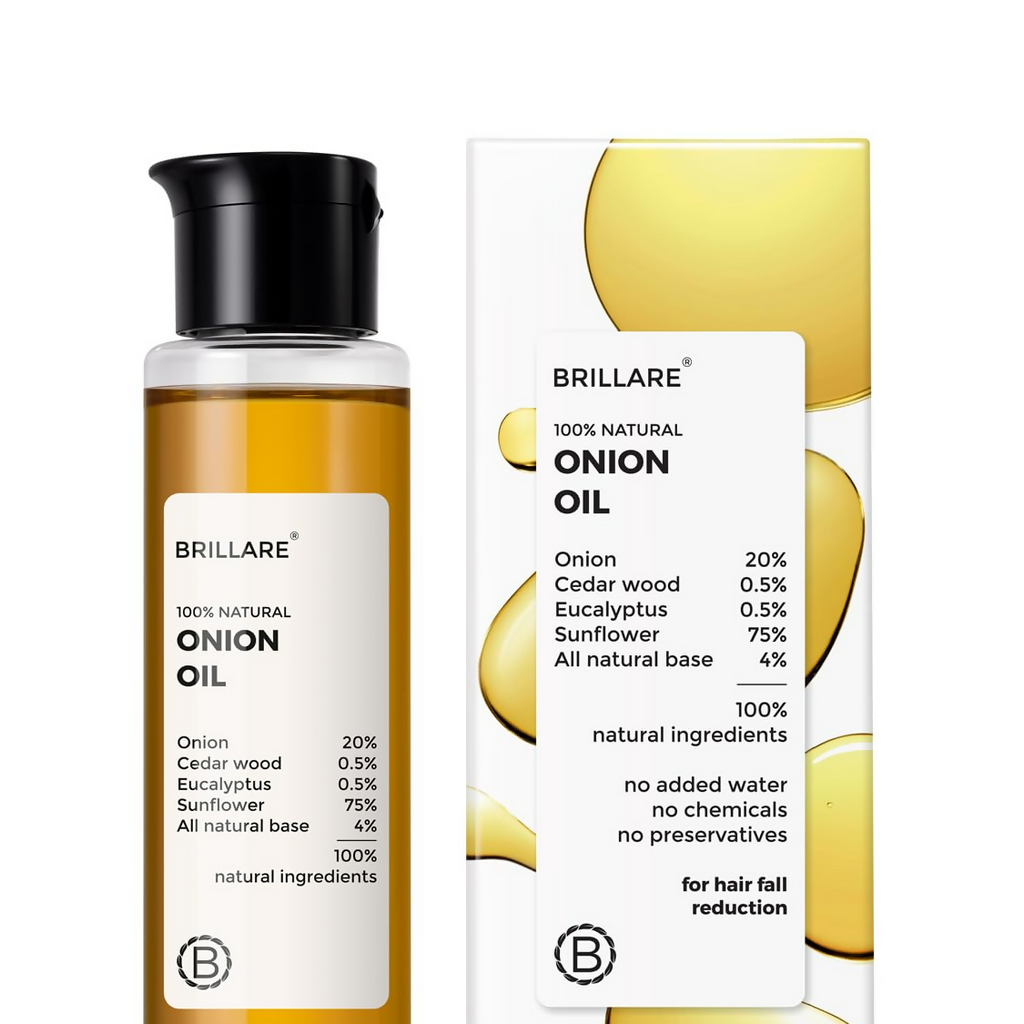 Brillare Onion Hair Oil with the Goodness Of Cedar Wood & Sunflower Oil | Grocsy