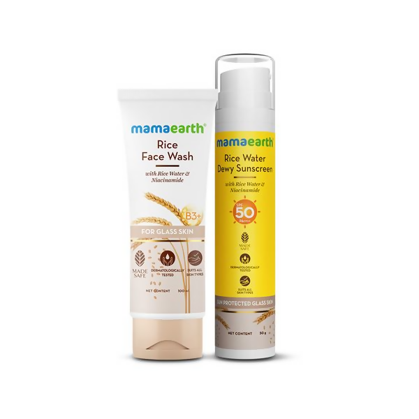 Mamaearth Rice Water Cleanse & Protect Combo | Grocsy