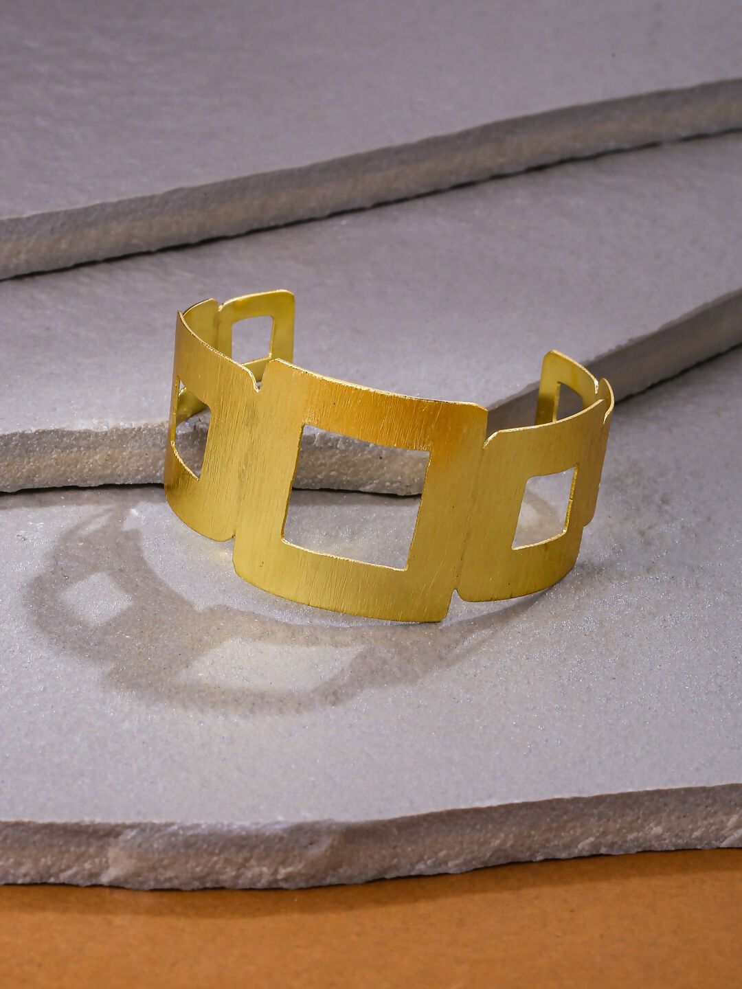 NVR Women Gold-Polished Adjustable Kada Bracelet | Grocsy