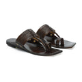 Stepsoft Men'S Square-Toe Kolhapuri | Handcrafted Brown Leather Ethnic Slippers | Grocsy