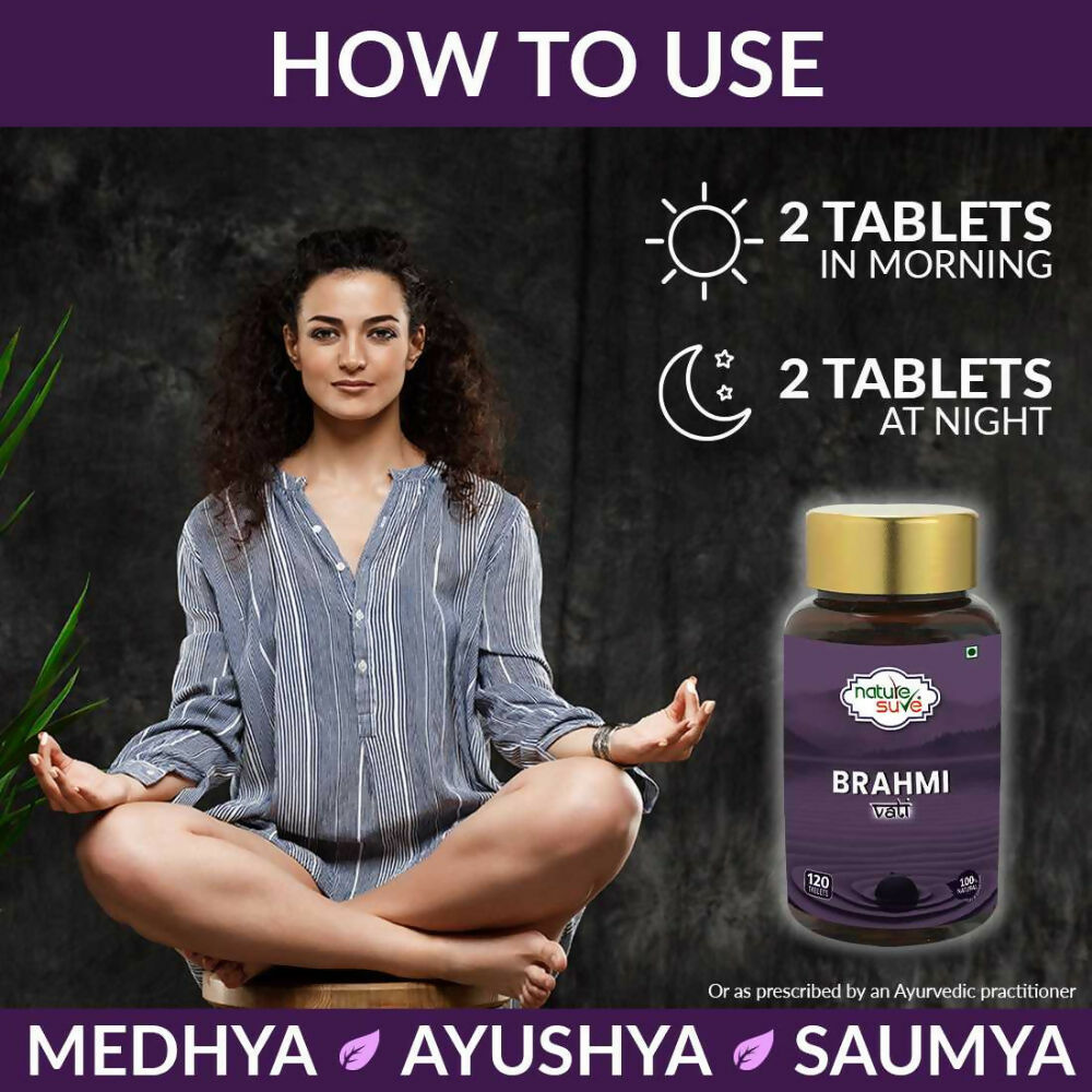 Nature Sure Brahmi Vati 120 Buddhiwardhak Ayurvedic Tablets | Grocsy