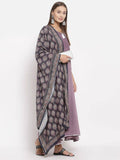 Myshka Women's Green Cotton Solid 3/4 Sleeve Round Neck Casual Kurta Dupatta Set | Grocsy
