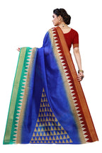 Vamika Blue & Brown Linen Jari Border Saree (GUNJAN BLUE) | Grocsy