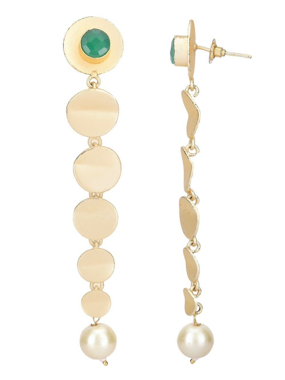 Joban Fashion Women Long Pattern Matte Gold Earrings | Grocsy