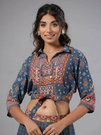 Juniper Women Navy Blue Rayon Printed Clothing Set | Grocsy