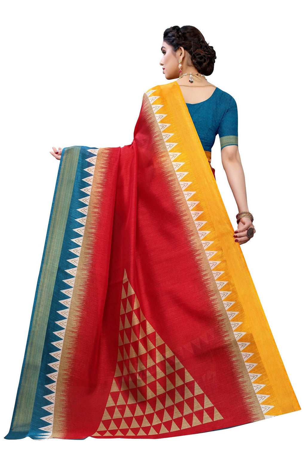 Vamika Maroon Linen Jari Border Saree Online At Low Price | Grocsy