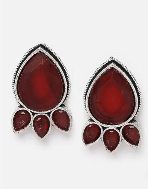 Teardrop Shaped Studs Earrings for Women & Girls By House of Ree - Swadesiicart
