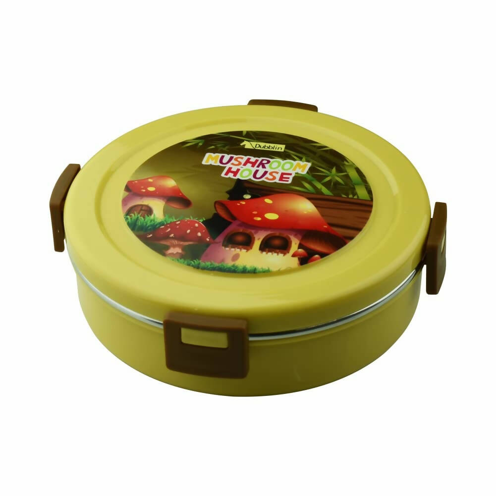 Dubblin Tweaty Stainless Steel Round Lunch Box | Grocsy