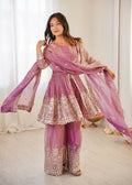 Teeya Creation Pink Color Fendy Satin Silk Embroidery Work Party Wear Salwar Suit | Grocsy