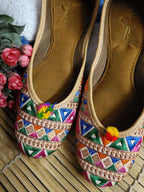 Desi Colour Women Indian Ethnic Footwear-Multi Zigzag | Grocsy