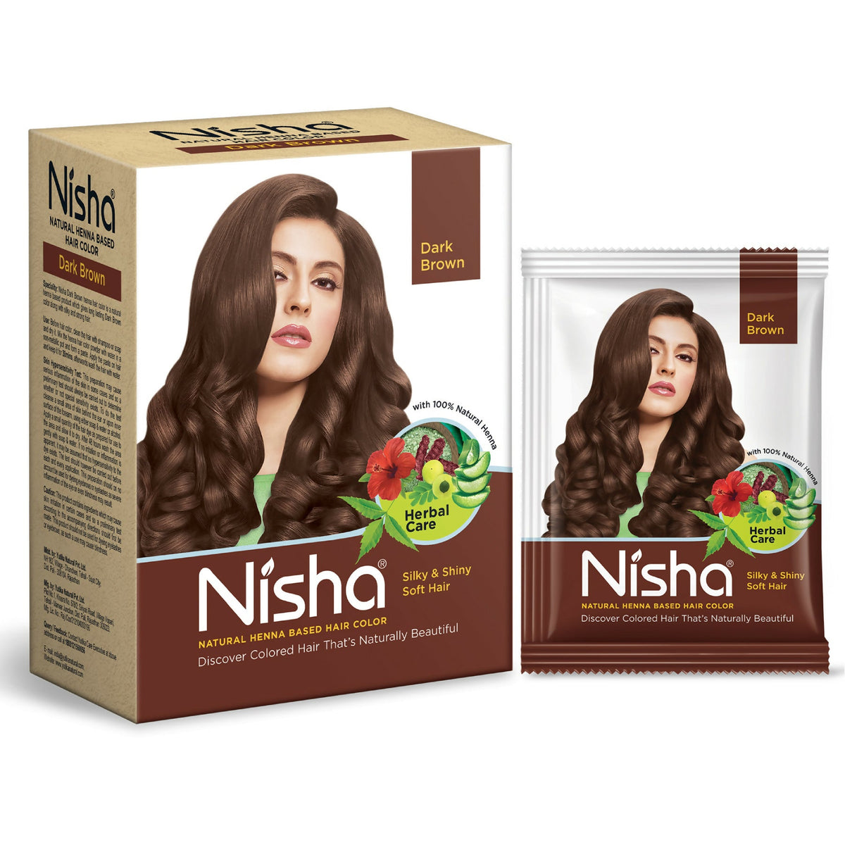 Nisha Henna Based Hair Colour for Women & Men Dark Brown | Grocsy