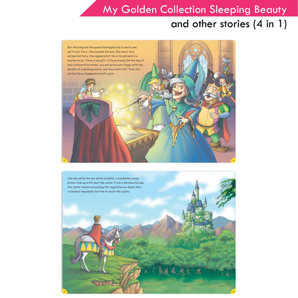 Jolly Kids My Golden Collection Volume 2 Sleeping Beauty and Other 4 in 1 Stories| Bedtime Story Book| Ages 2 - 8 Year | Grocsy