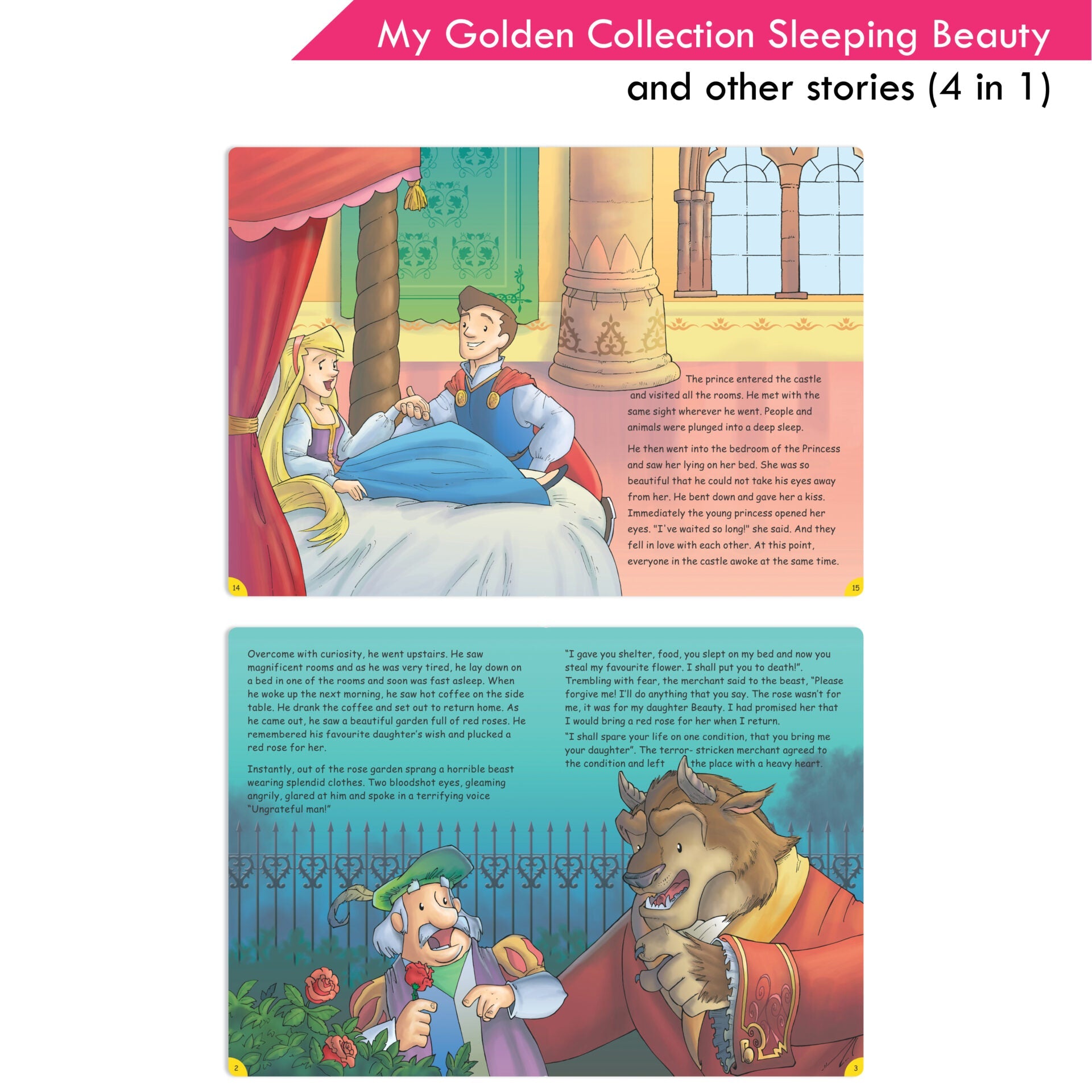 Jolly Kids My Golden Collection Volume 2 Sleeping Beauty and Other 4 in 1 Stories| Bedtime Story Book| Ages 2 - 8 Year | Grocsy