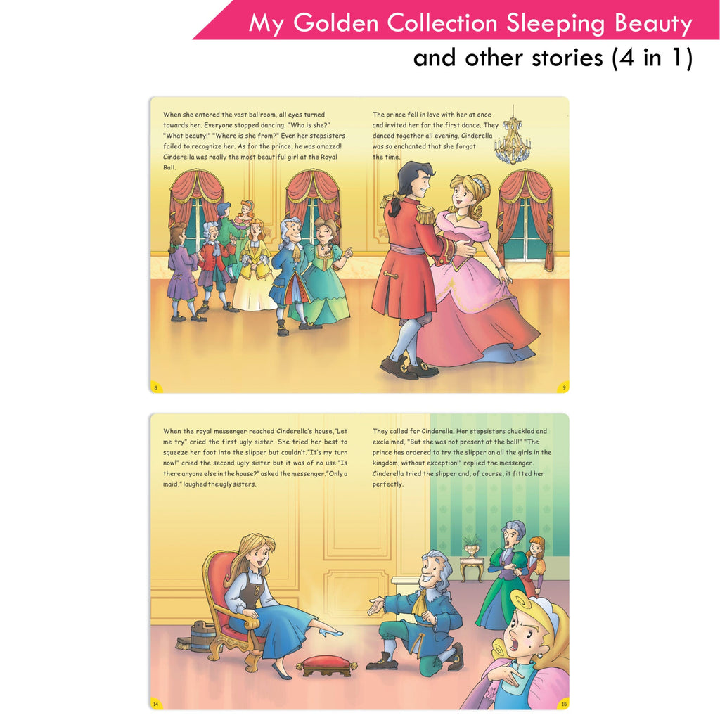 Jolly Kids My Golden Collection Volume 2 Sleeping Beauty and Other 4 in 1 Stories| Bedtime Story Book| Ages 2 - 8 Year | Grocsy