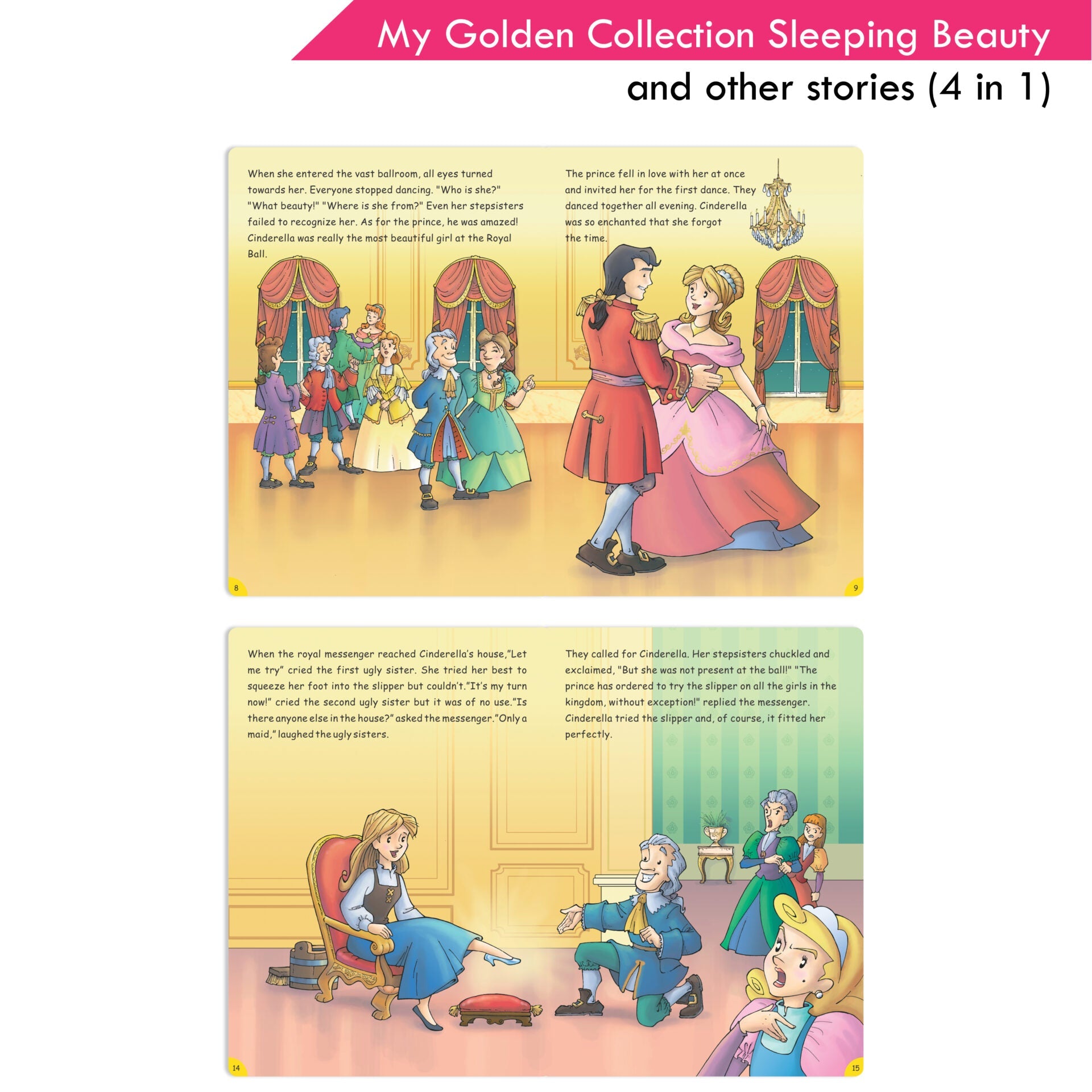 Jolly Kids My Golden Collection Volume 2 Sleeping Beauty and Other 4 in 1 Stories| Bedtime Story Book| Ages 2 - 8 Year | Grocsy