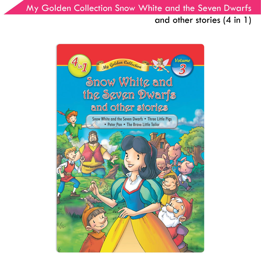Jolly Kids My Golden Collection Volume 3 Snow White & The Seven Dwarfs & Other 4 in 1 Bedtime Stories| Ages 3-8 Year | Grocsy
