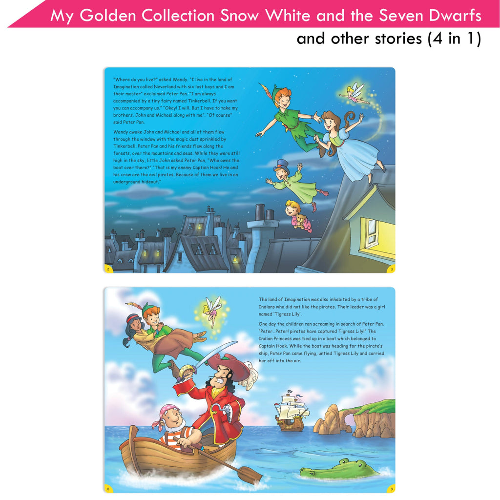Jolly Kids My Golden Collection Volume 3 Snow White & The Seven Dwarfs & Other 4 in 1 Bedtime Stories| Ages 3-8 Year | Grocsy