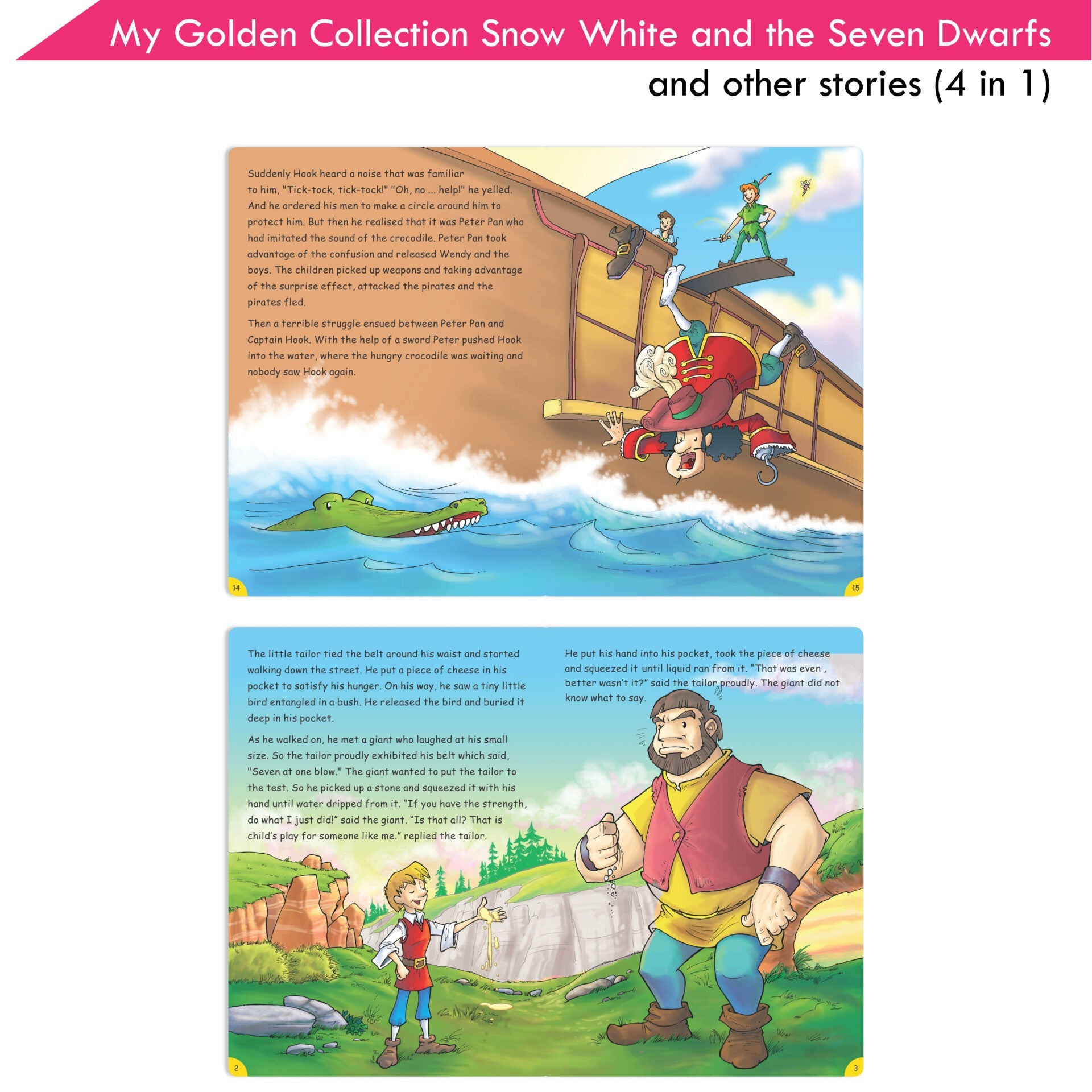 Jolly Kids My Golden Collection Volume 3 Snow White & The Seven Dwarfs & Other 4 in 1 Bedtime Stories| Ages 3-8 Year | Grocsy