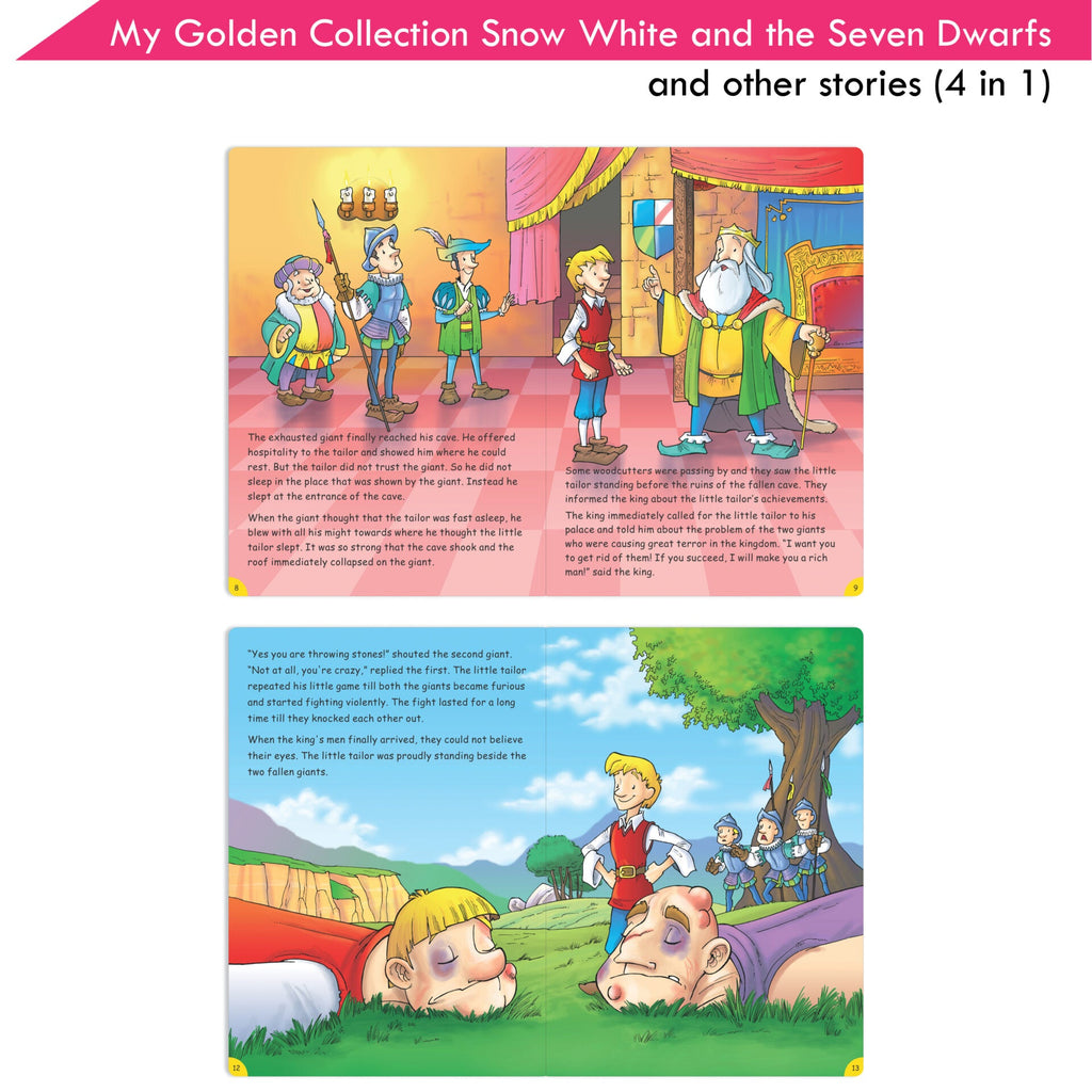 Jolly Kids My Golden Collection Volume 3 Snow White & The Seven Dwarfs & Other 4 in 1 Bedtime Stories| Ages 3-8 Year | Grocsy