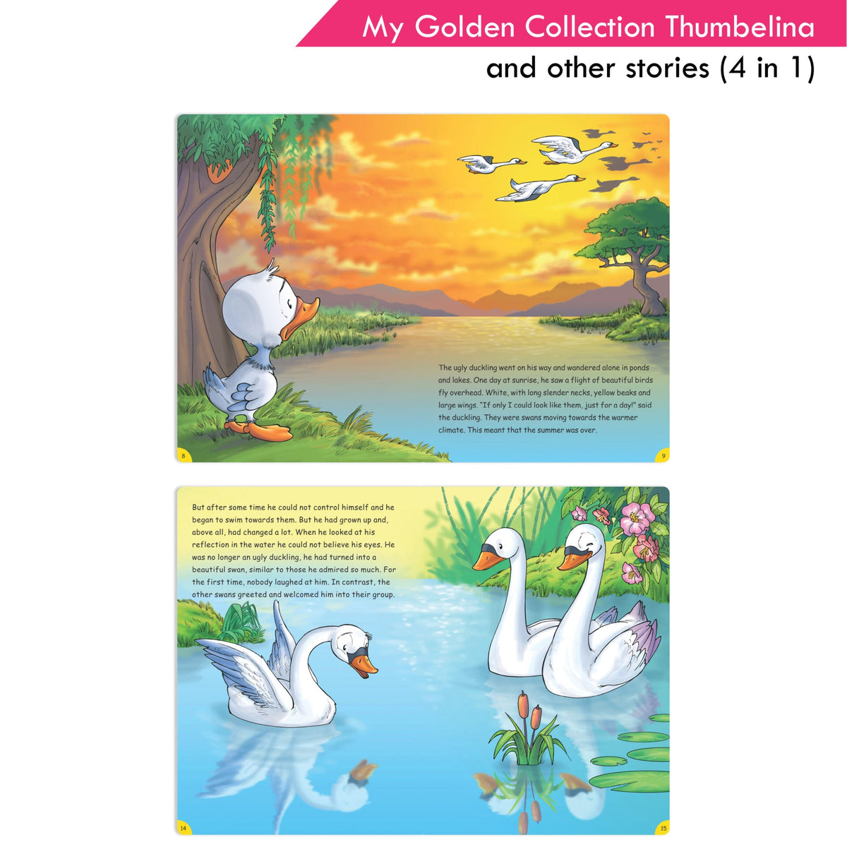 Jolly Kids My Golden Collection Volume 4 Thumbelina and Other 4 in 1 Stories| Bedtime Story Book for Kids Ages 3-8 Year | Grocsy