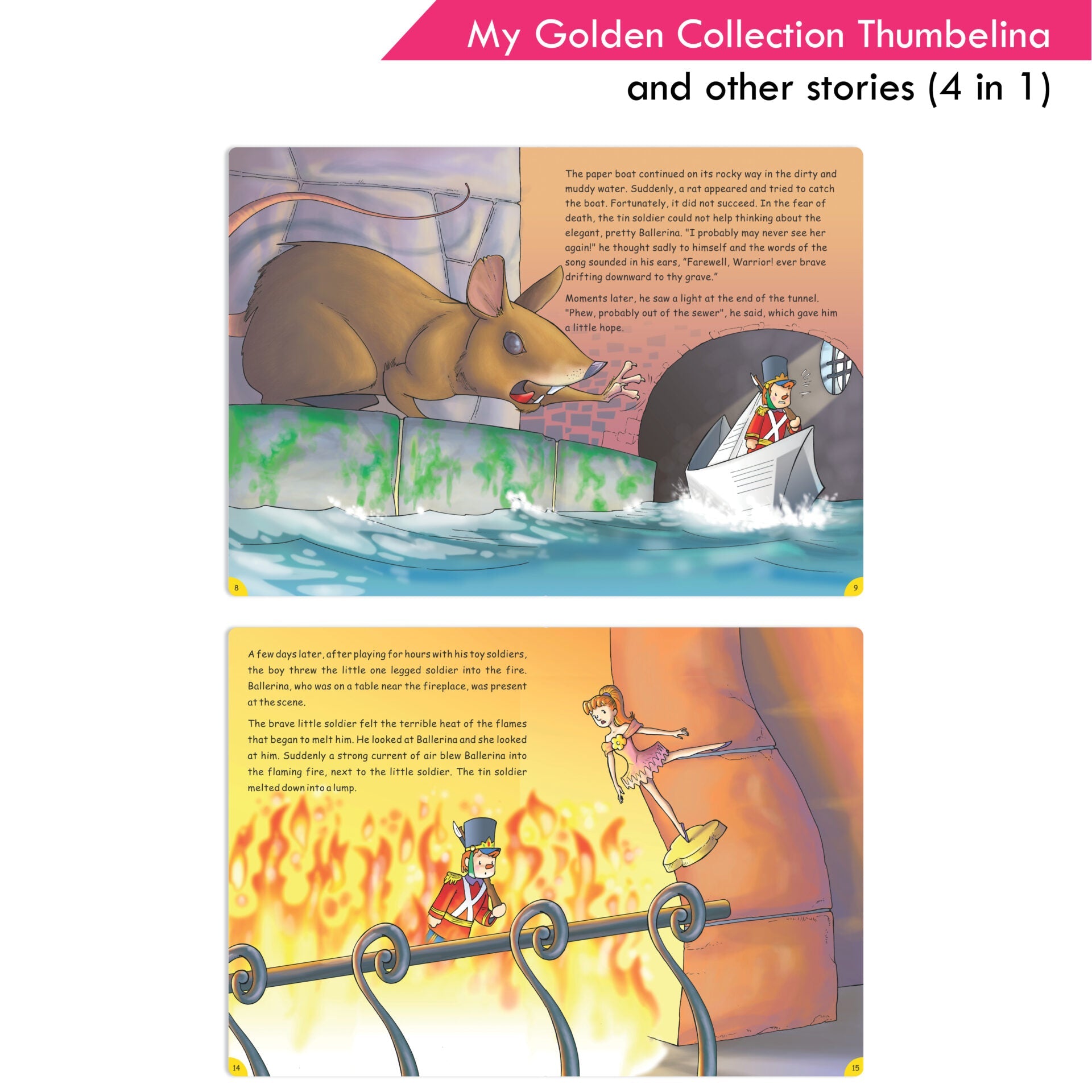 Jolly Kids My Golden Collection Volume 4 Thumbelina and Other 4 in 1 Stories| Bedtime Story Book for Kids Ages 3-8 Year | Grocsy