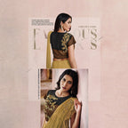 Beige Lycra Embroidery Designer Saree With Blouse - Mohmanthan Sitaarah | Grocsy