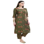 Lagi Women's Green Printed Straight Kurta & Pant (MC38A) | Grocsy