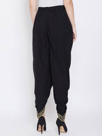 Indian Clothing Cheera Women’s Black Dhoti With Golden Lace | Grocsy