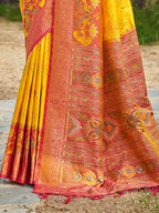 Shree Shyam Fashion Yellow Soft Silk Saree | Grocsy